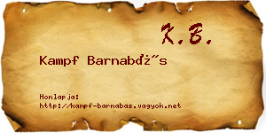 Kampf Barnabás névjegykártya